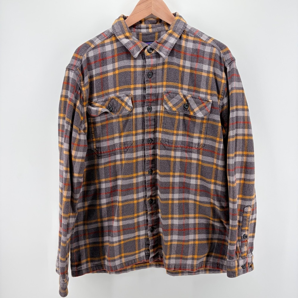 Patagonia Fjord Heavyweight Flannel Shirt Organic Cotton Plaid Long Sleeve M